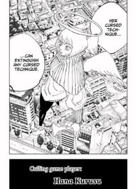 Hana Kurusu being introduced in the Jujutsu Kaisen Manga (Image via Gege Akutami)